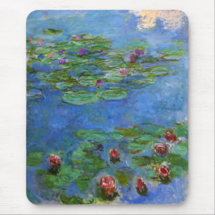 Alfombrilla De Ratón Lilis de agua roja, Claude Monet