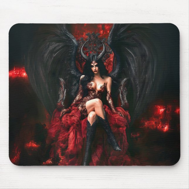 Alfombrilla De Ratón Lilith, Diosa Oscura, Occult, Brujería, Gótica 2 (Frente)