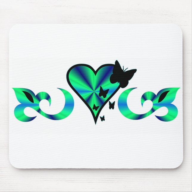 Alfombrilla De Ratón Lily Heart y Butterfy - rainbowart (Frente)