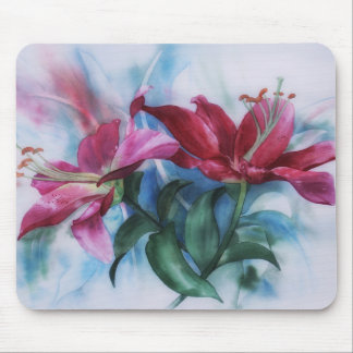 Alfombrilla De Ratón Lily Lilies Watercolor Art