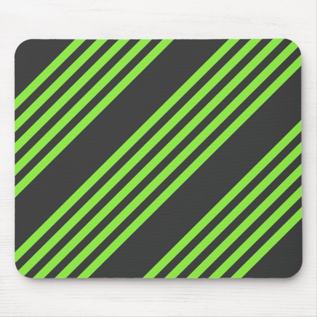 Alfombrilla De Ratón Lime green and charcoal five stripes pattern (Frente)