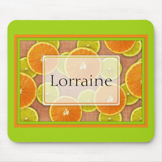 Alfombrilla De Ratón Lime y Naranja rodajas de fruta Mousepad (Frente)