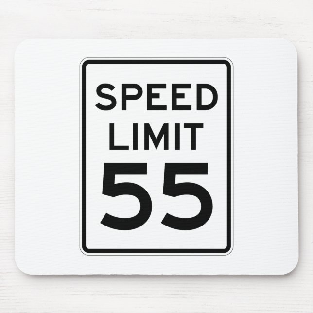 Alfombrilla De Ratón Límite de velocidad Rótulo de 55 MPH (Frente)