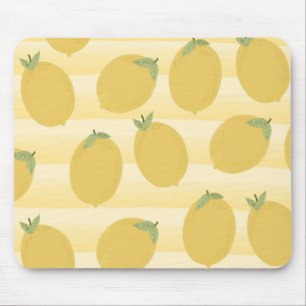 Alfombrilla De Ratón Limones Amarillos Frutas de Verano Franja de Acuar