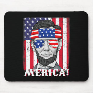 Alfombrilla De Ratón Lincoln 4 De Julio Merica Bandera Estadounidense N