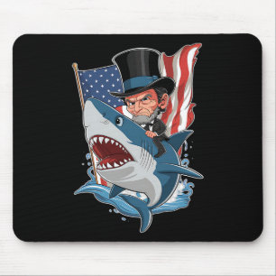 Alfombrilla De Ratón Lincoln Riding Shark Impresionante Gráfico Del 4 D
