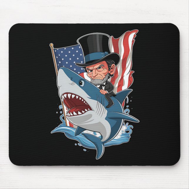 Alfombrilla De Ratón Lincoln Riding Shark Impresionante Gráfico Del 4 D (Frente)