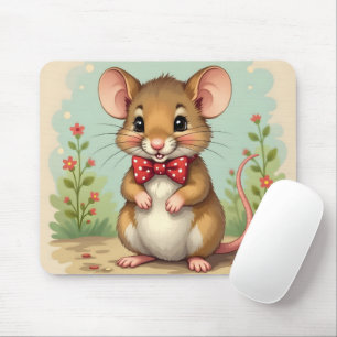 Alfombrilla De Ratón Lindo adorable ratoncito con corbata