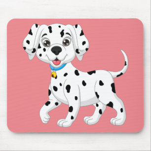 Alfombrilla De Ratón Lindo cachorro perro de fuego rosa dalmata Cartoon