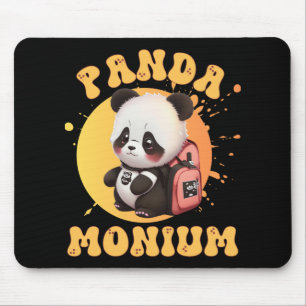 Alfombrilla De Ratón Lindo Chibi Kawaii Panda Nombre Año Escolar en la