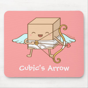 Alfombrilla De Ratón Lindo Cubic Caprichoso Flecha Cupido Chiste Divert