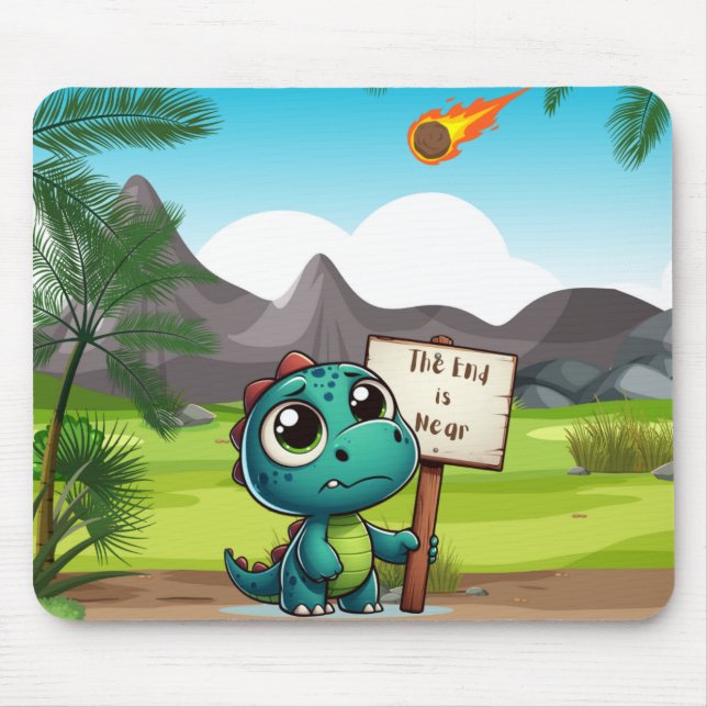 Alfombrilla De Ratón lindo, divertido dinosaurio (Frente)
