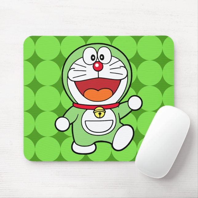 Alfombrilla De Ratón Lindo Doraemon Anime Verde Mini (Con ratón)