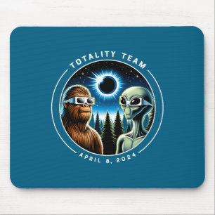 Alfombrilla De Ratón Lindo eclipse solar total Bigfoot alienígena