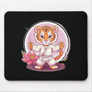 Alfombrilla De Ratón Lindo Kung Fu Tigre Loto Kickboxing Taekwondo