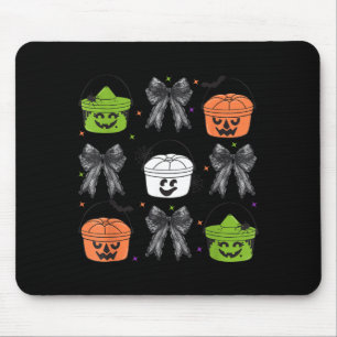 Alfombrilla De Ratón Lindo lazo coqueto de calabaza Boo Halloween espel