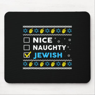 Alfombrilla De Ratón Lindo Naughty Judío Ugly Hanukkah Sweater Chanukah