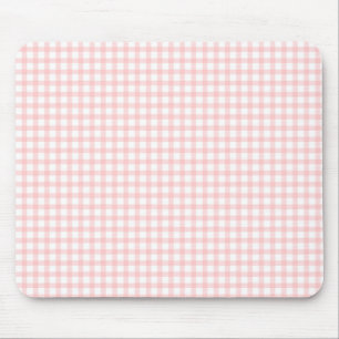 Alfombrilla De Ratón Lindo patrón de gingham a cuadros rosados retro