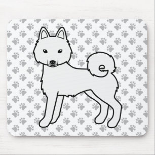 Alfombrilla De Ratón Lindo perro de dibujos animados Klee Kai blanco de