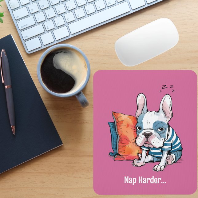 Alfombrilla De Ratón lindo perro mascota francés, animal vestido, graci (Subido por el creador)