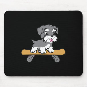 Alfombrilla De Ratón Lindo perro schnauzer miniatura en monopatín Schna