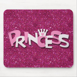 Alfombrilla De Ratón Lindo rosa caliente brillante princesa brillo