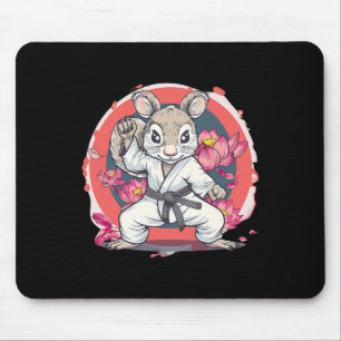 Alfombrilla De Ratón Lindo Squirrel de Karate Flor de Loto Kickboxing d
