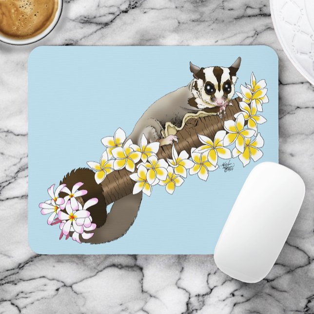 Alfombrilla De Ratón Lindo Sugar Glider Flores Tropicales de Plumeria A (Subido por el creador)