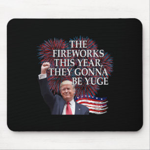 Alfombrilla De Ratón Lindo Trump 4 de julio de fuegos artificiales va a