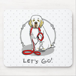 Alfombrilla De Ratón ¡Lindo! ¡Vamos! Perro Clumber Spaniel caminando (l