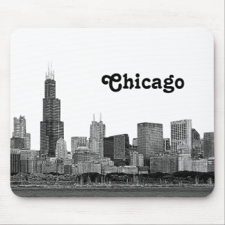 Alfombrilla De Ratón Línea aérea de Chicago Etched