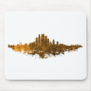 Alfombrilla De Ratón Línea aérea de Los Ángeles City Skyline - Naranja