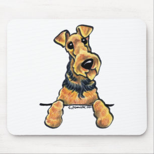 Alfombrilla De Ratón Línea arte de Airedale Terrier