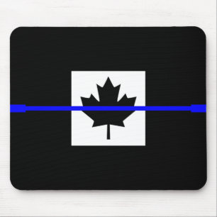 Alfombrilla De Ratón Línea Azul delgada en diseño de bandera canadiense