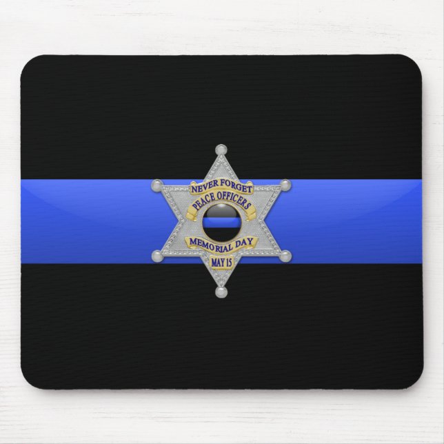 Alfombrilla De Ratón Línea Azul delgada - Insignia (Frente)