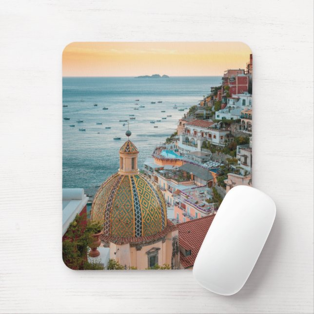 Alfombrilla De Ratón Línea costera | Positano, Costa Amalfitana, Italia (Con ratón)
