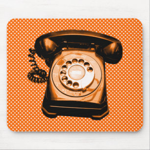 Alfombrilla De Ratón Línea directa - Patrón de red Naranja