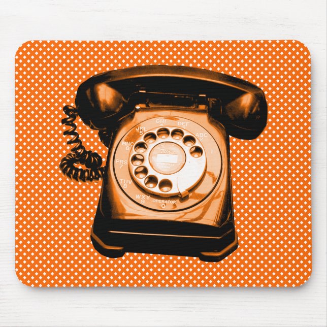 Alfombrilla De Ratón Línea directa - Patrón de red Naranja (Frente)