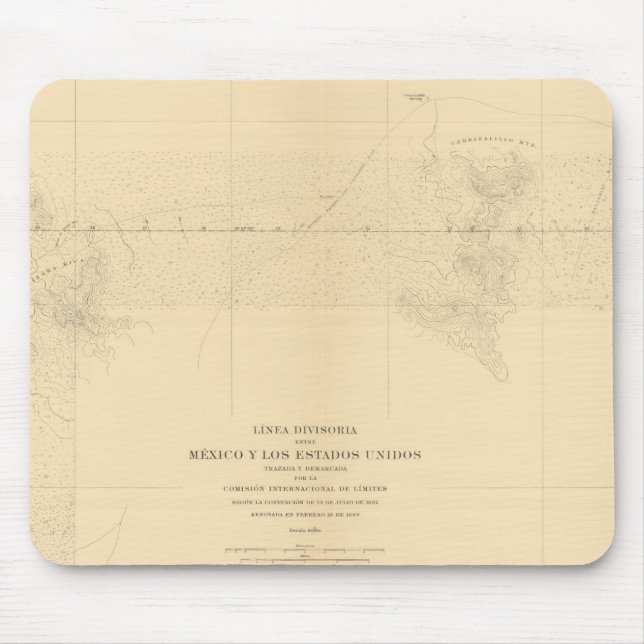 Alfombrilla De Ratón Línea Divisoria entre México 3 (Frente)