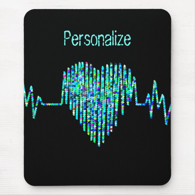 Alfombrilla De Ratón Línea Ekg de medicina del corazón EKG (Frente)