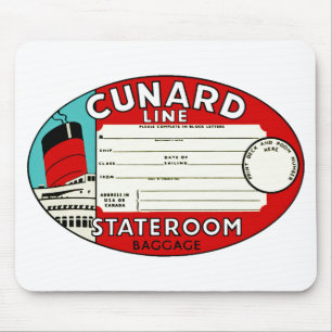 Alfombrilla De Ratón Línea etiqueta de Cunard del equipaje