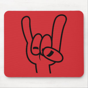 Alfombrilla De Ratón Línea negra de los cuernos del demonio Metalizado 