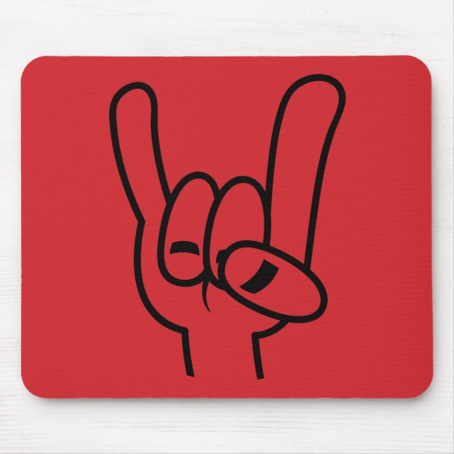 Alfombrilla De Ratón Línea negra de los cuernos del demonio Metalizado  (Frente)