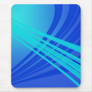 Alfombrilla De Ratón Líneas abstractas azules y Verde azuladas