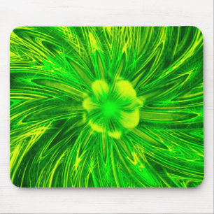 Alfombrilla De Ratón Líneas abstractas flor verde de Mousepad