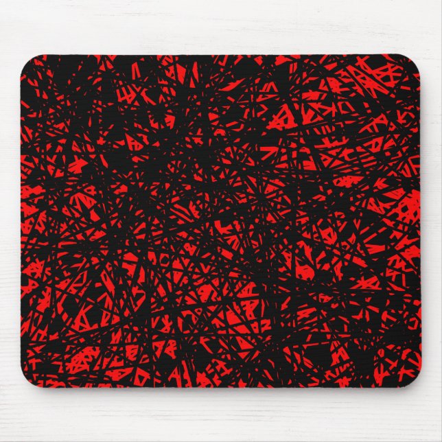 Alfombrilla De Ratón Líneas abstractas - rojo (Frente)