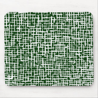 Alfombrilla De Ratón Líneas inky - Blanco sobre verde oscuro