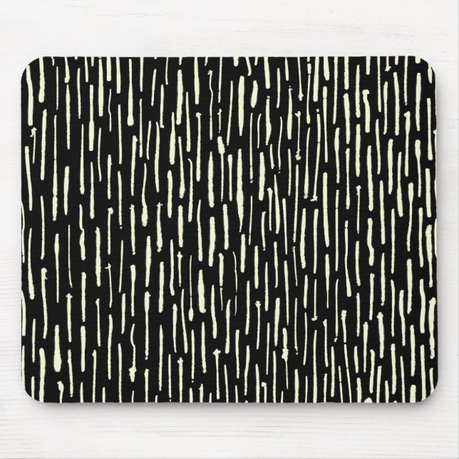 Alfombrilla De Ratón Líneas inky - Crema en negro (Frente)