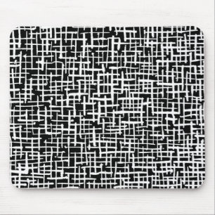 Alfombrilla De Ratón Líneas insignificantes - Blanco sobre negro