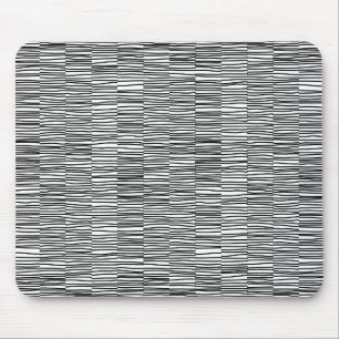 Alfombrilla De Ratón Líneas irregulares - Negro sobre blanco